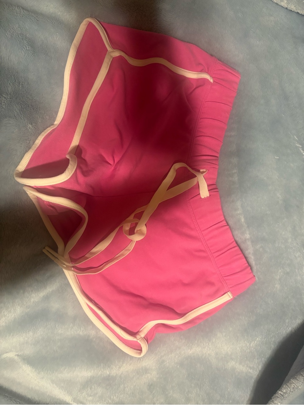 PINK Victoria's Secret Hot Pink Athletic Shorts with Cream Trim